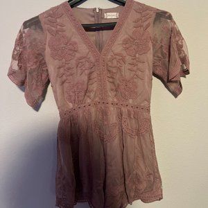 altar'd state lace medium purple romper